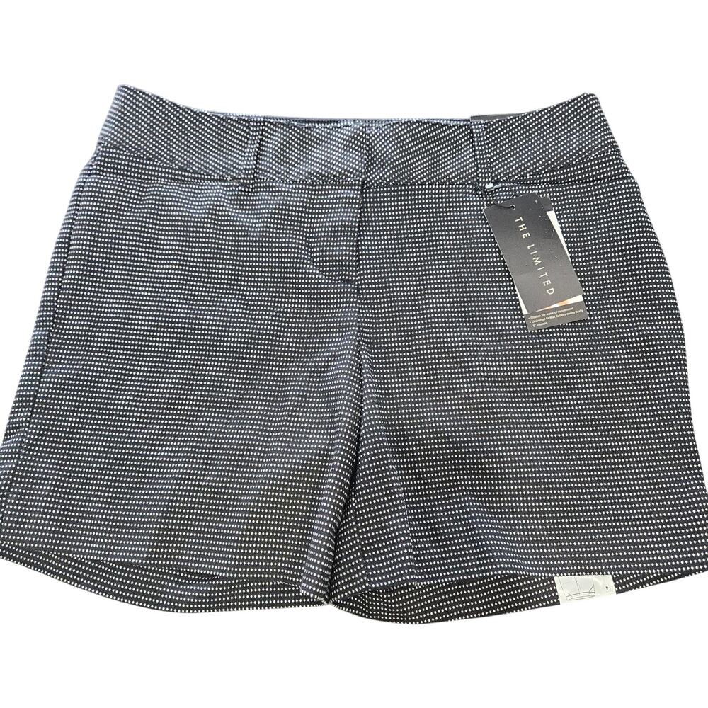 The Limited Polka Dot Tailored Shorts Size 4 NWT Black White